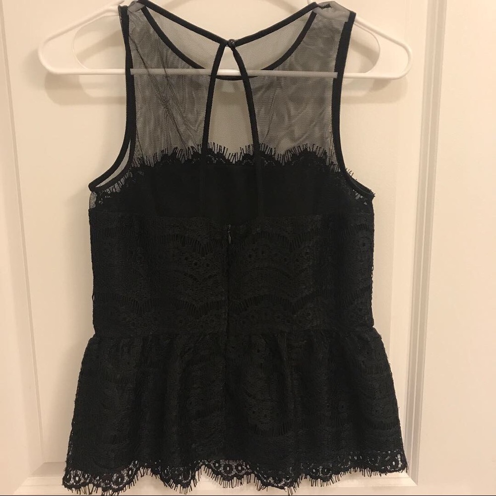 Black lace peplum